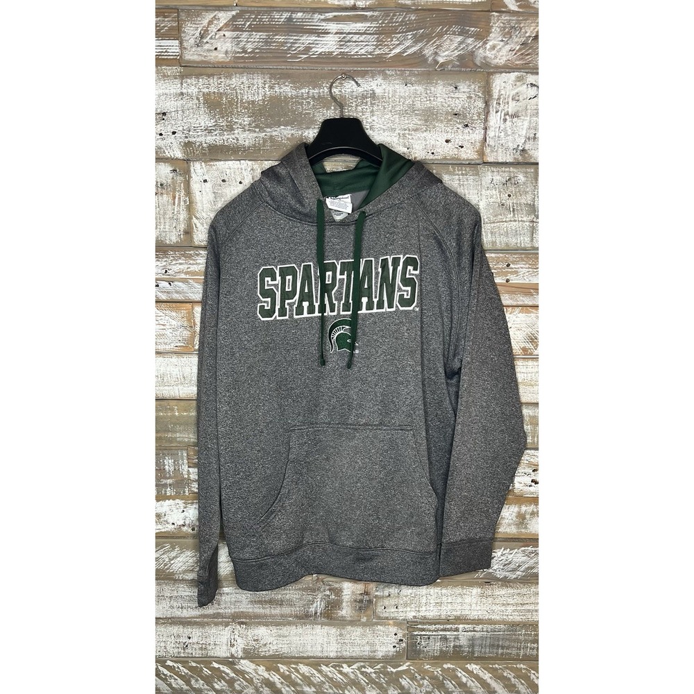 Champion mens hoodie grey‎ long sleeved Michigan State Spartans L